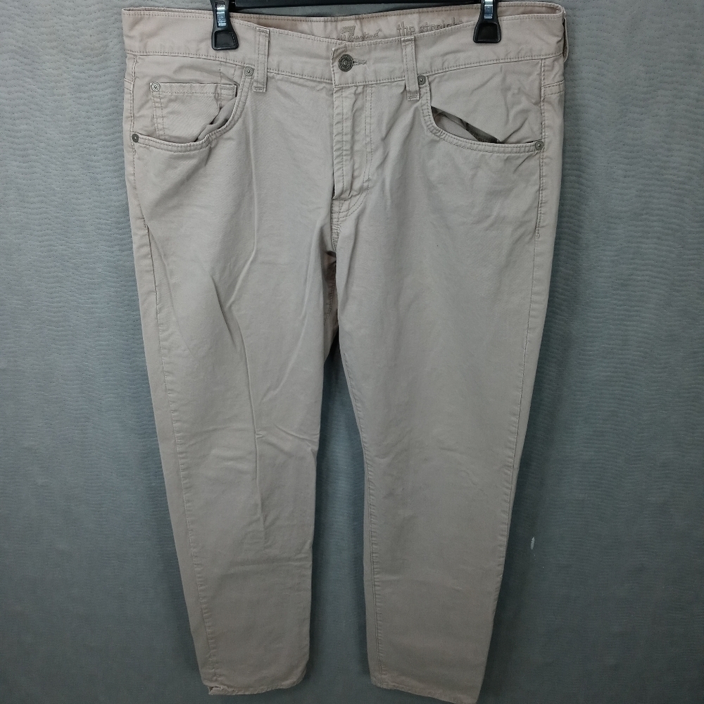 7 For All Mankind The Straight men's wheat jeans. Sz 36x32. Rise 10". 293 11pm